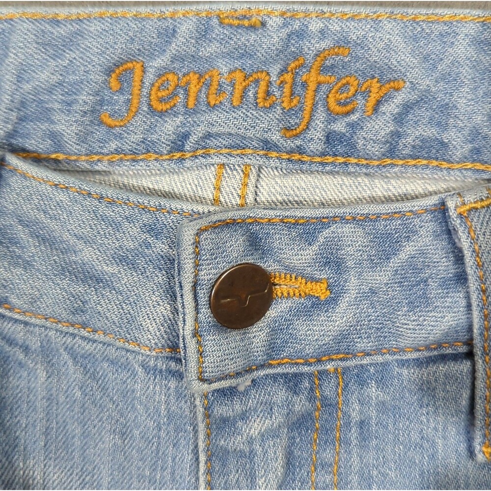 Kimes Ranch Jennifer Sugar Fade Flare Distressed Jeans Women's 2x36 Blue Western